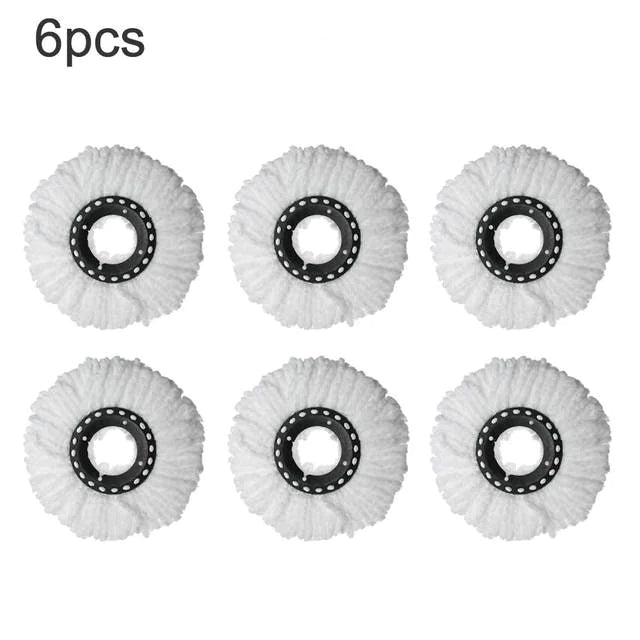 6 Pack Replacement Microfiber Mop Head Refill 360° Spin Easy Cleaning For Mop WEM Support (www.WEM.support)
