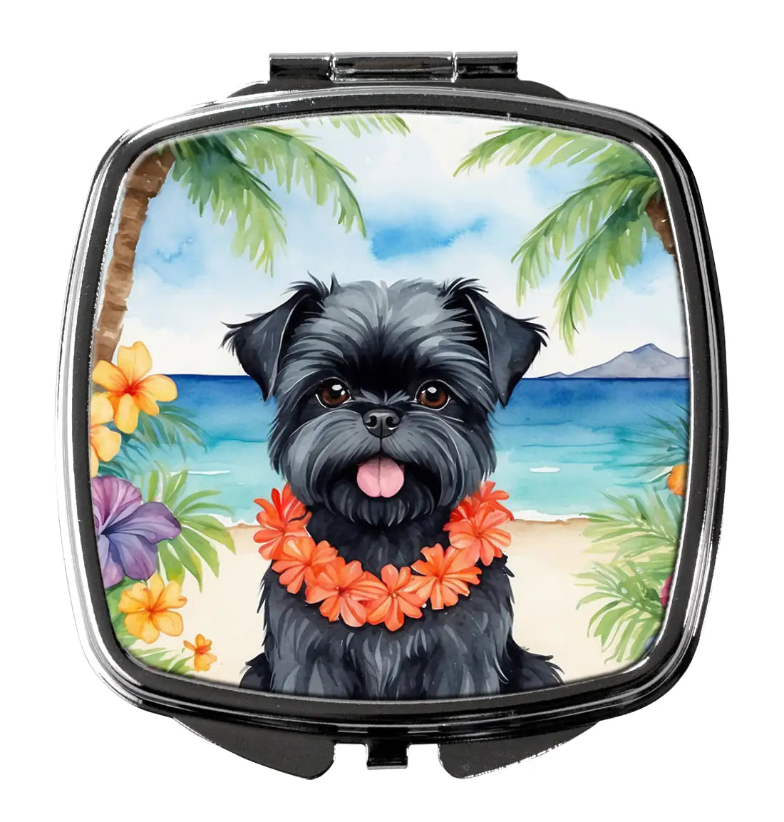 Affenpinscher Luau Compact Mirror WEM Support (www.WEM.support)