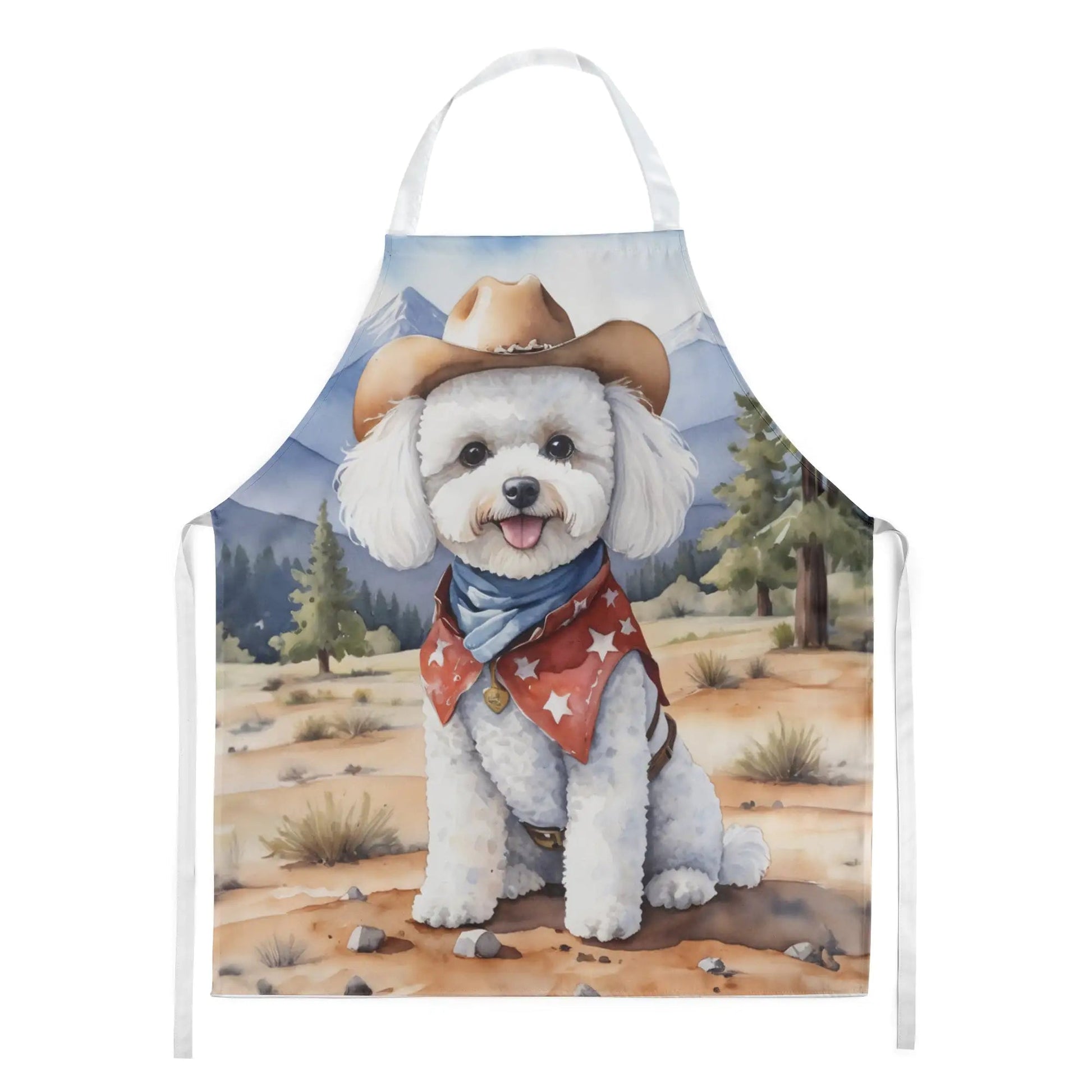 Bichon Frise Cowboy Welcome Apron WEM Support (www.WEM.support)
