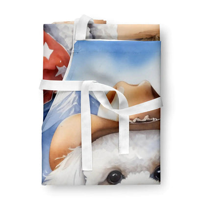 Bichon Frise Cowboy Welcome Apron WEM Support (www.WEM.support)