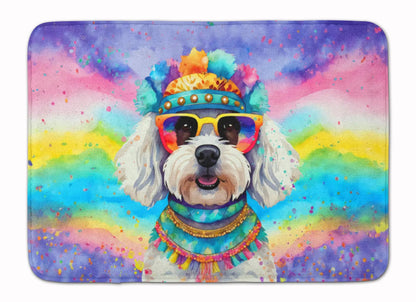Bichon Frise Hippie Dawg Memory Foam Kitchen Mat WEM Support (www.WEM.support)