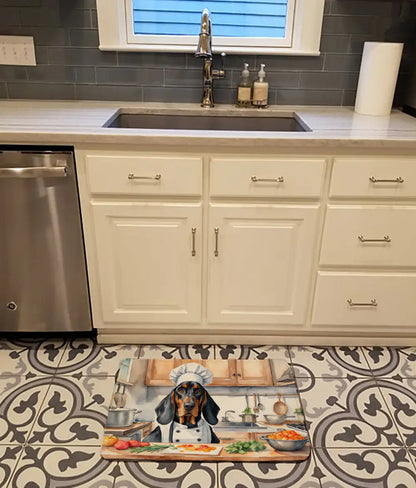 Black and Tan Coonhound The Chef Memory Foam Kitchen Mat WEM Support (www.WEM.support)