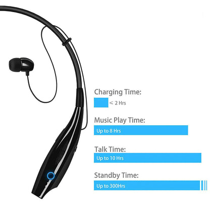Bluetooth Neckband Wireless Headphones Mic Headset Stereo Earbuds Earphone WEM Support (www.WEM.support)