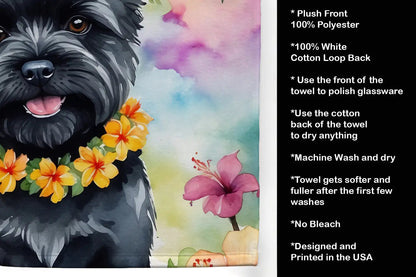 Cairn Terrier Luau Kitchen Towel WEM Support (www.WEM.support)