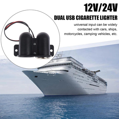 Car Cigarette Lighter Socket Splitter Dual USB Charger Power Adapter Outlet 12V WEM Support (www.WEM.support)
