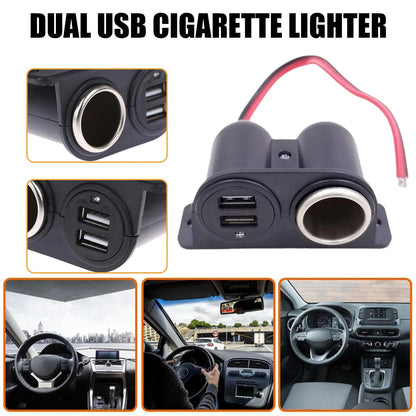 Car Cigarette Lighter Socket Splitter Dual USB Charger Power Adapter Outlet 12V WEM Support (www.WEM.support)