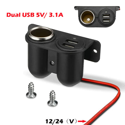 Car Cigarette Lighter Socket Splitter Dual USB Charger Power Adapter Outlet 12V WEM Support (www.WEM.support)