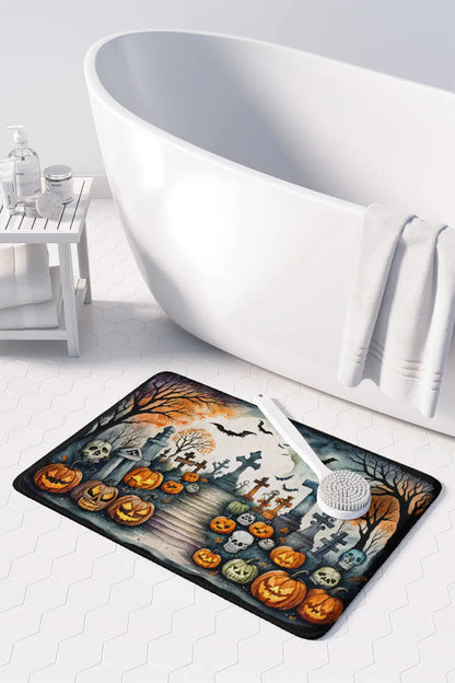 Day of the Dead Spooky Halloween Memory Foam Kitchen Mat WEM Support (www.WEM.support)