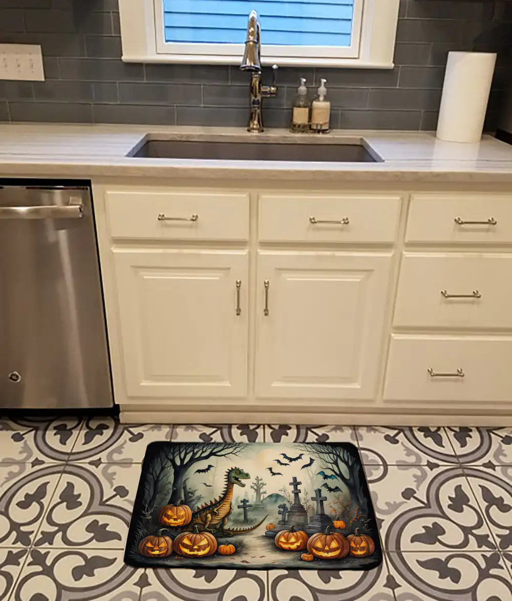 Dinosaurs Spooky Halloween Memory Foam Kitchen Mat WEM Support (www.WEM.support)