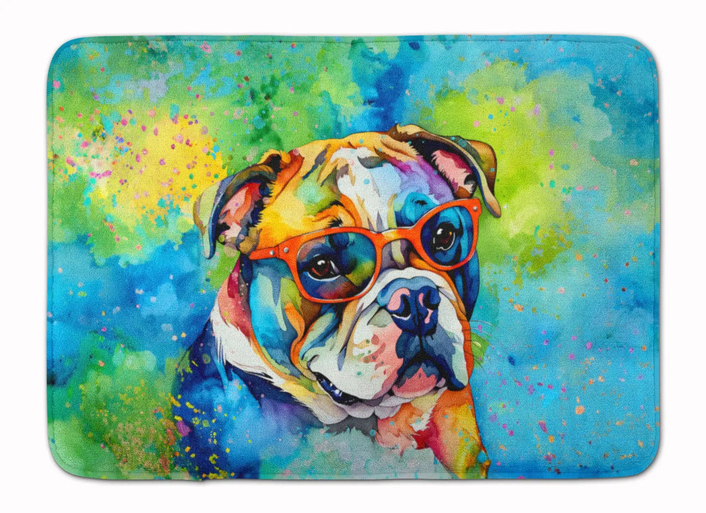 English Bulldog Hippie Dawg Memory Foam Kitchen Mat WEM Support (www.WEM.support)