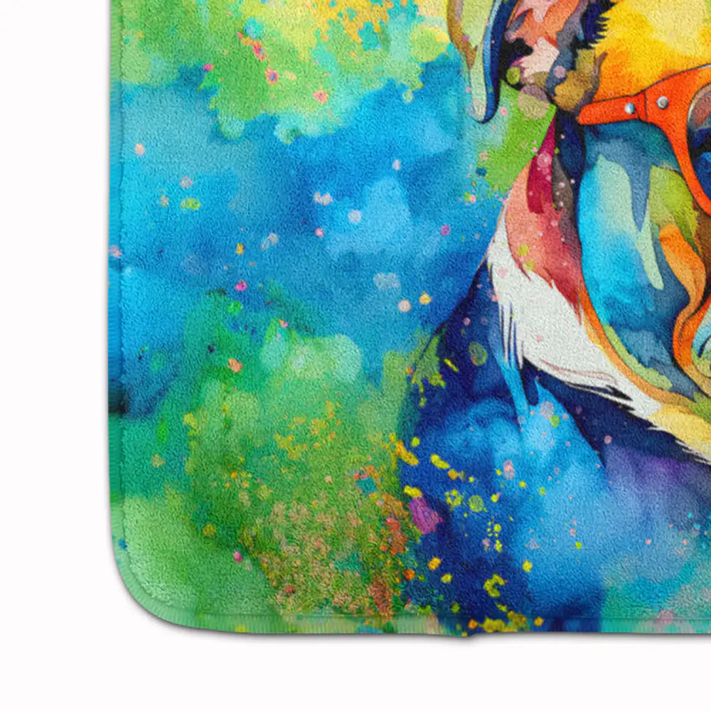 English Bulldog Hippie Dawg Memory Foam Kitchen Mat WEM Support (www.WEM.support)