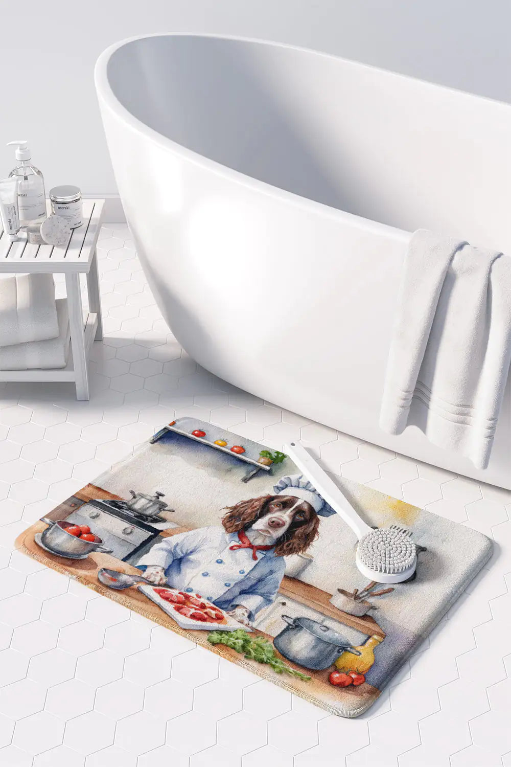 English Springer Spaniel The Chef Memory Foam Kitchen Mat WEM Support (www.WEM.support)