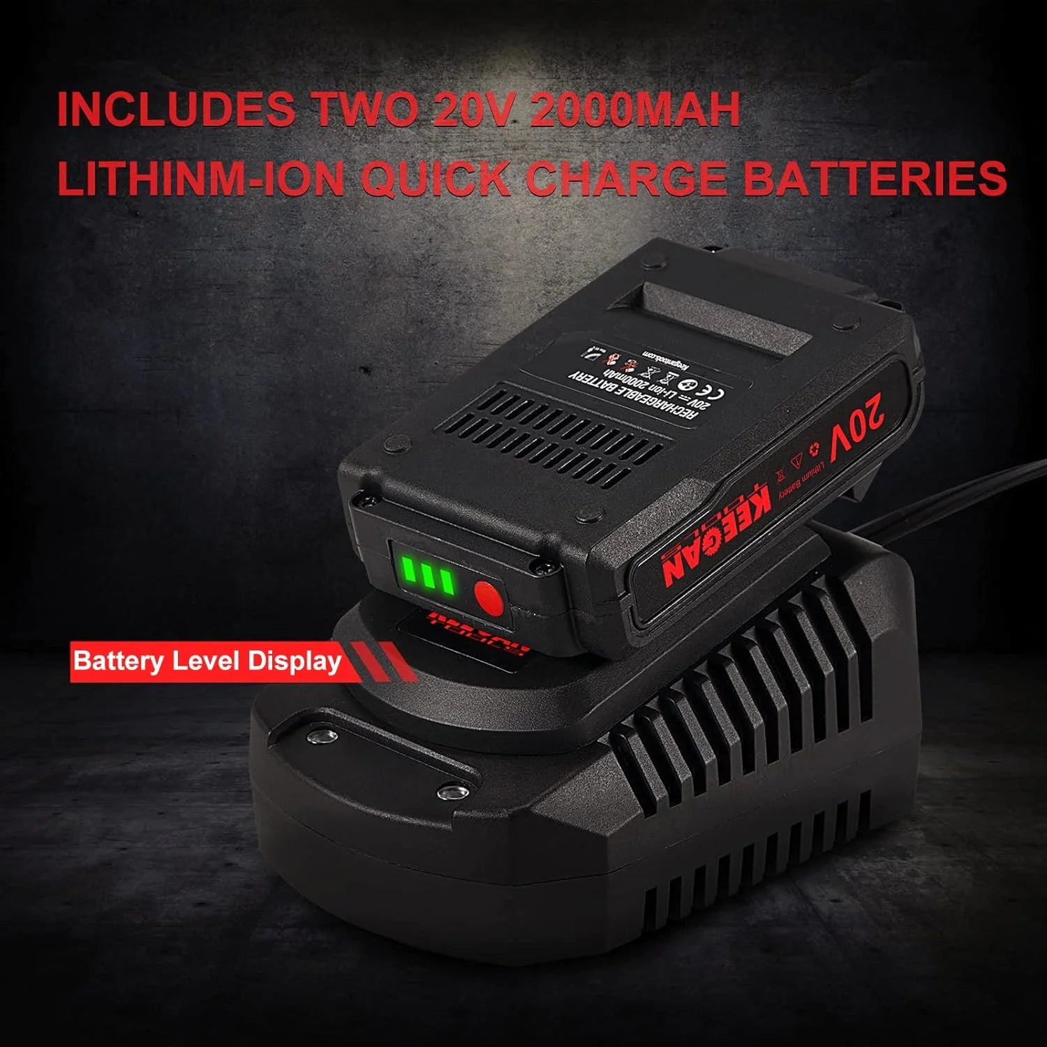 Full Size Cordless Professional 20V Hot Melt Glue Gun Kit Rechargeable 2 Battery WEM Support (www.WEM.support)