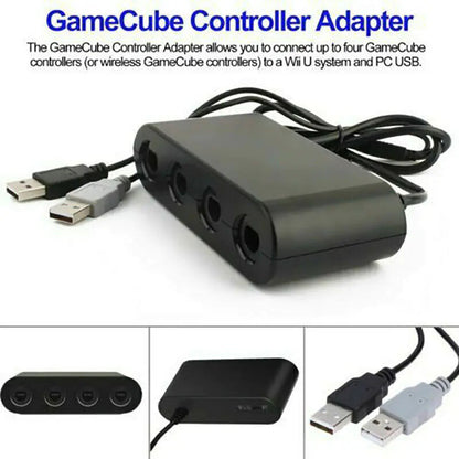 GameCube Controller Adapter 4 Port For Nintendo Switch Wii U & PC USB NEW TURBO WEM Support (www.WEM.support)