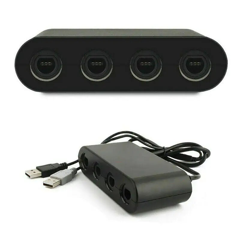 GameCube Controller Adapter 4 Port For Nintendo Switch Wii U & PC USB NEW TURBO WEM Support (www.WEM.support)
