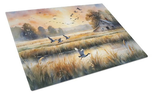 Geese in Flight Glass Cutting Board WEM Support (www.WEM.support)
