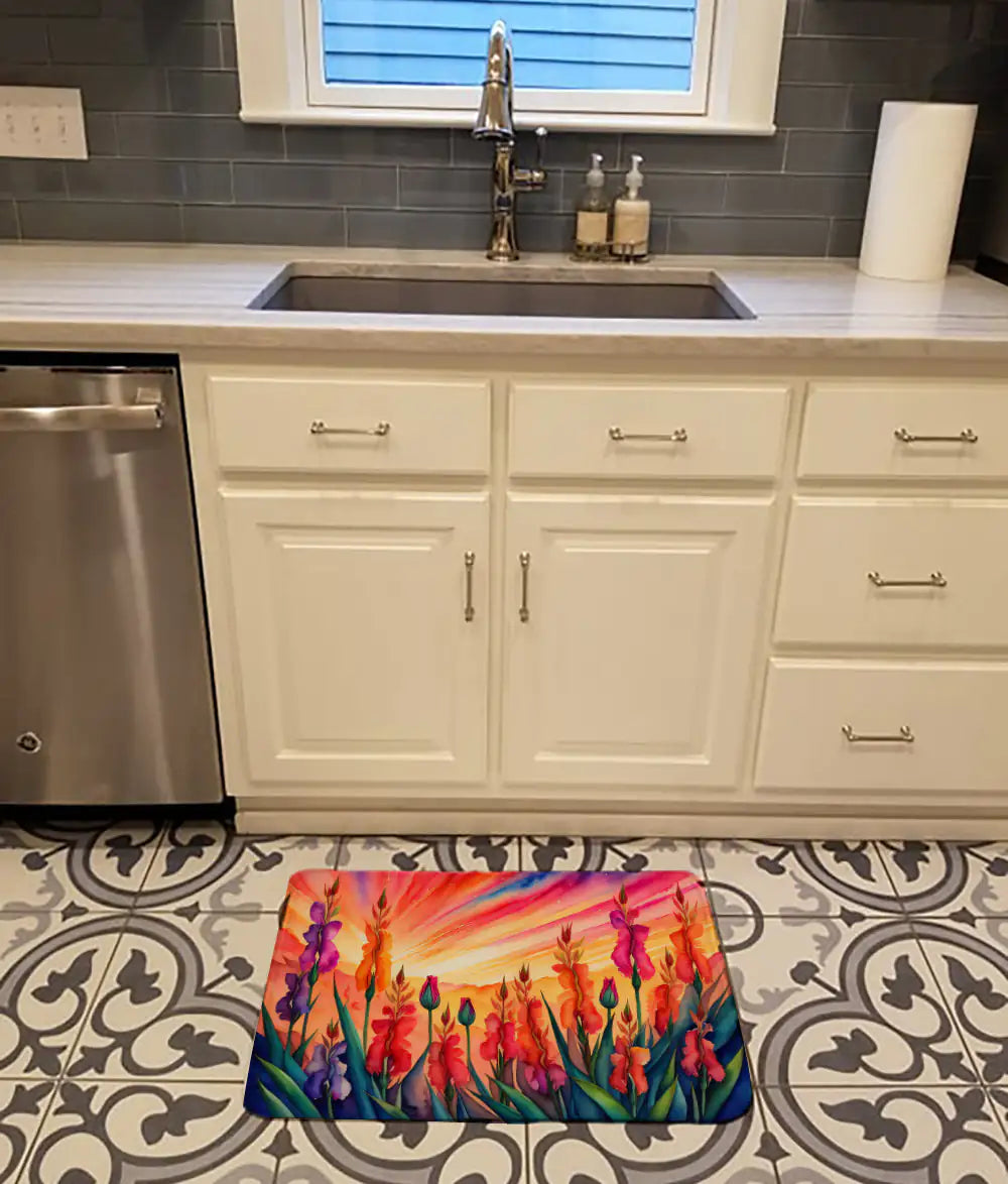 Gladiolus in Color Memory Foam Kitchen Mat WEM Support (www.WEM.support)