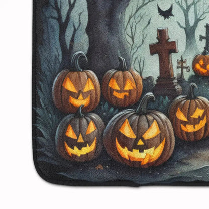 Graveyard Spooky Halloween Memory Foam Kitchen Mat WEM Support (www.WEM.support)