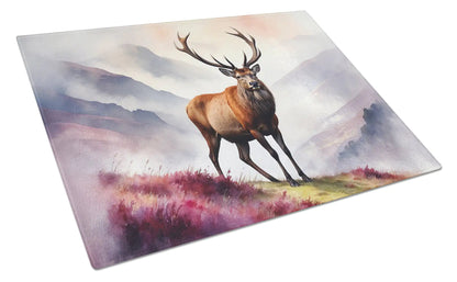 Highland Red Deer Glass Cutting Board WEM Support (www.WEM.support)