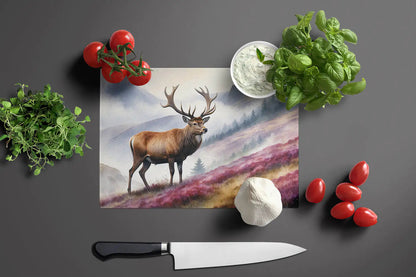 Highland Red Deer Glass Cutting Board WEM Support (www.WEM.support)