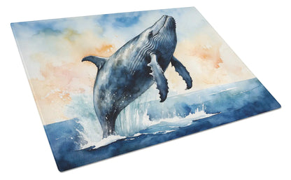 Humpback Whale Breaching Glass Cutting Board WEM Support (www.WEM.support)
