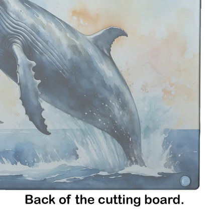 Humpback Whale Breaching Glass Cutting Board WEM Support (www.WEM.support)