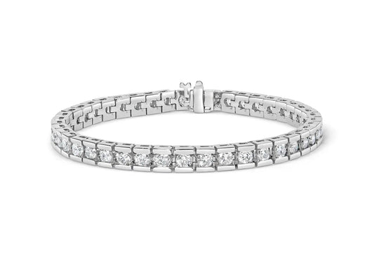 IGI Certified 14K White Gold 6.0Cttw Channel Set Round Diamond Tennis Bracelet (I-J Color, I1-I2 Clarity) - 7" Inches WEM Support (www.WEM.support)