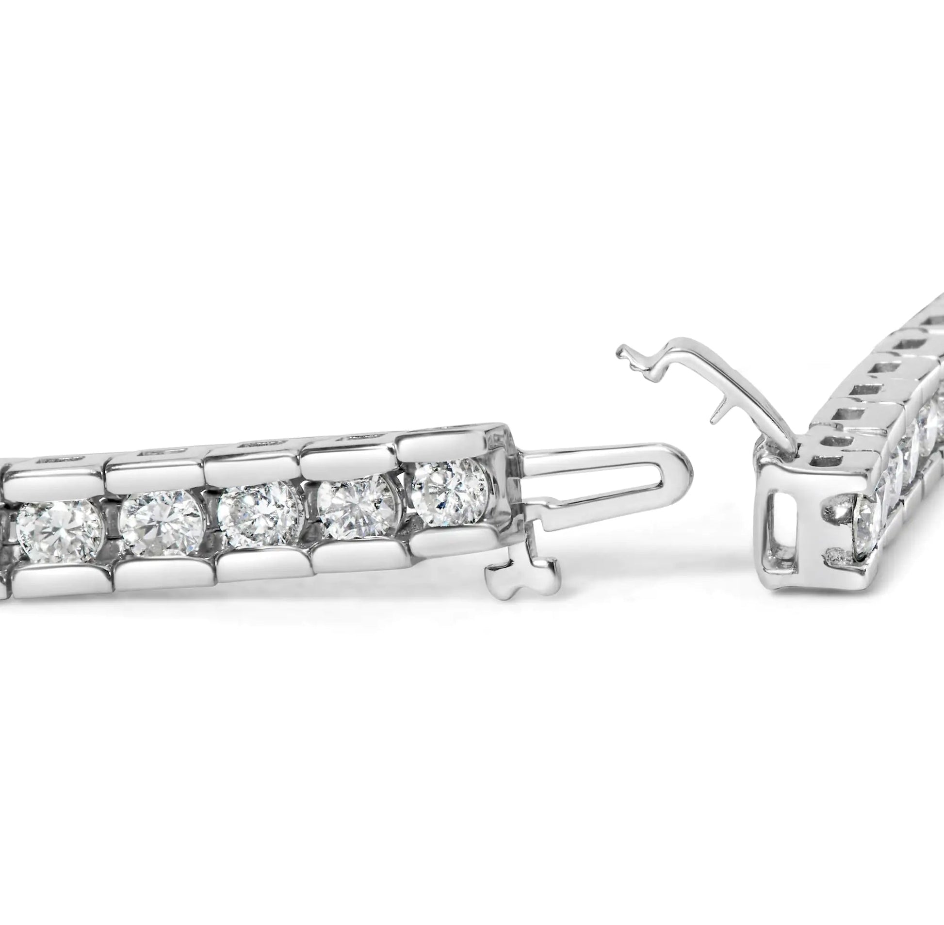 IGI Certified 14K White Gold 6.0Cttw Channel Set Round Diamond Tennis Bracelet (I-J Color, I1-I2 Clarity) - 7" Inches WEM Support (www.WEM.support)