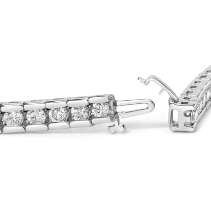 IGI Certified 14K White Gold 6.0Cttw Channel Set Round Diamond Tennis Bracelet (I-J Color, I1-I2 Clarity) - 7" Inches WEM Support (www.WEM.support)