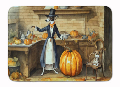 Italian Greyhound Fall Kitchen Pumpkins Memory Foam Kitchen Mat WEM Support (www.WEM.support)