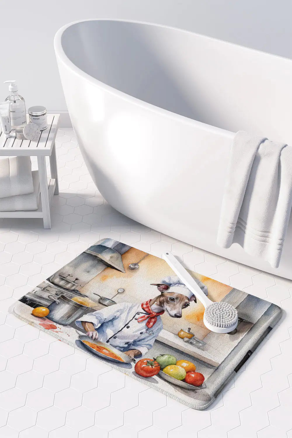 Italian Greyhound The Chef Memory Foam Kitchen Mat WEM Support (www.WEM.support)