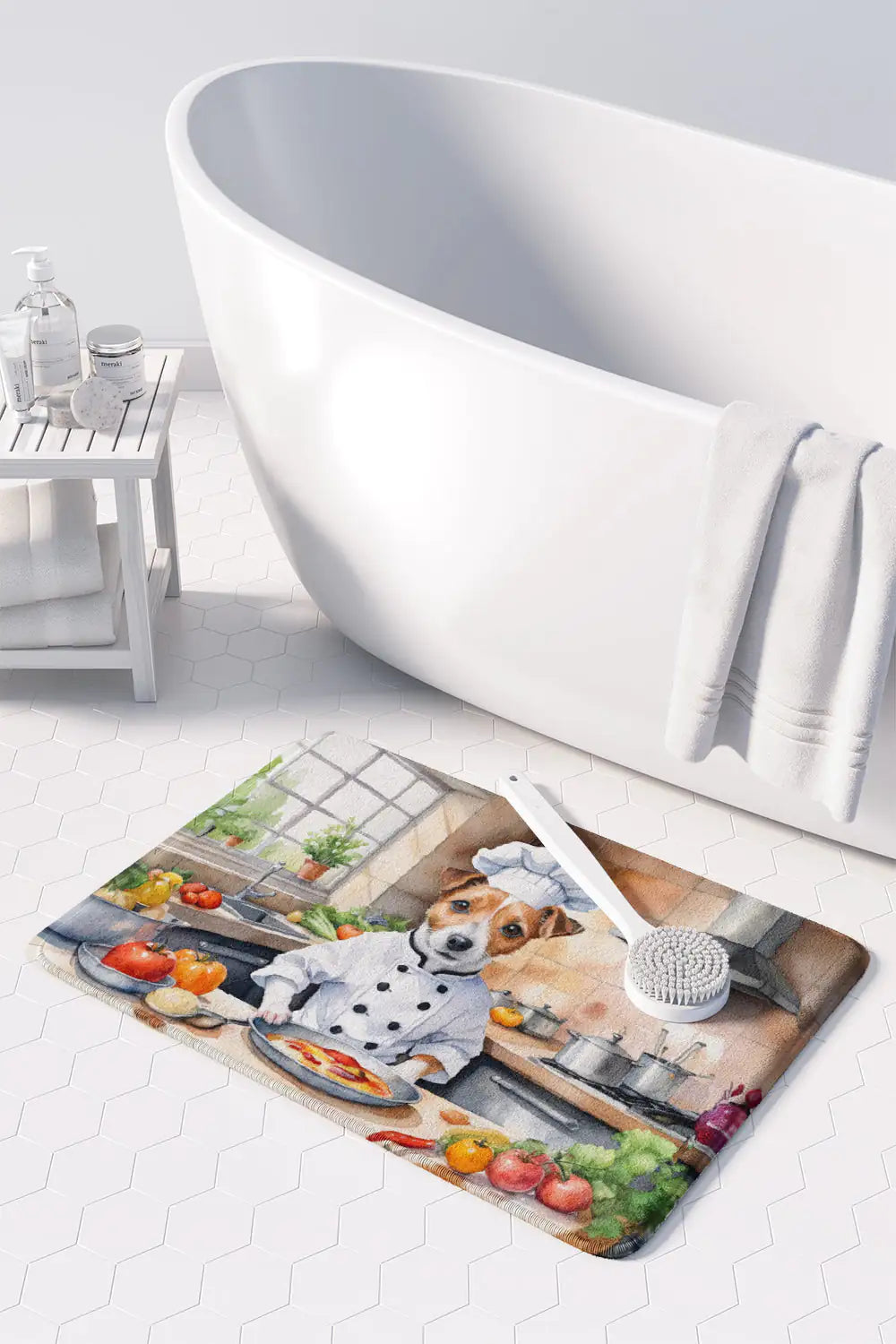 Jack Russell Terrier The Chef Memory Foam Kitchen Mat WEM Support (www.WEM.support)