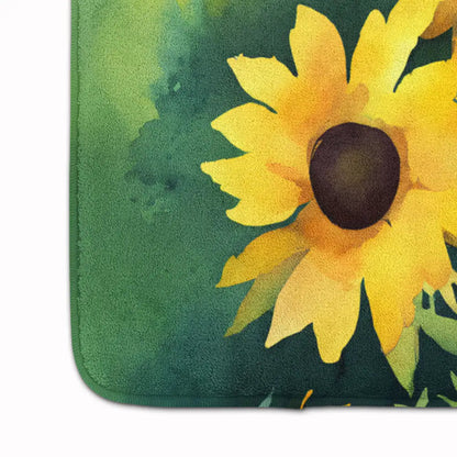 Kentucky Goldenrod in Watercolor Memory Foam Kitchen Mat WEM Support (www.WEM.support)