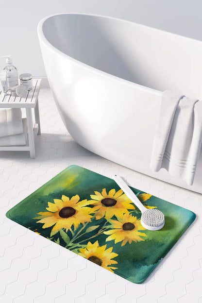 Kentucky Goldenrod in Watercolor Memory Foam Kitchen Mat WEM Support (www.WEM.support)