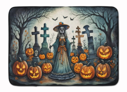 La Catrina Skeleton Spooky Halloween Memory Foam Kitchen Mat WEM Support (www.WEM.support)