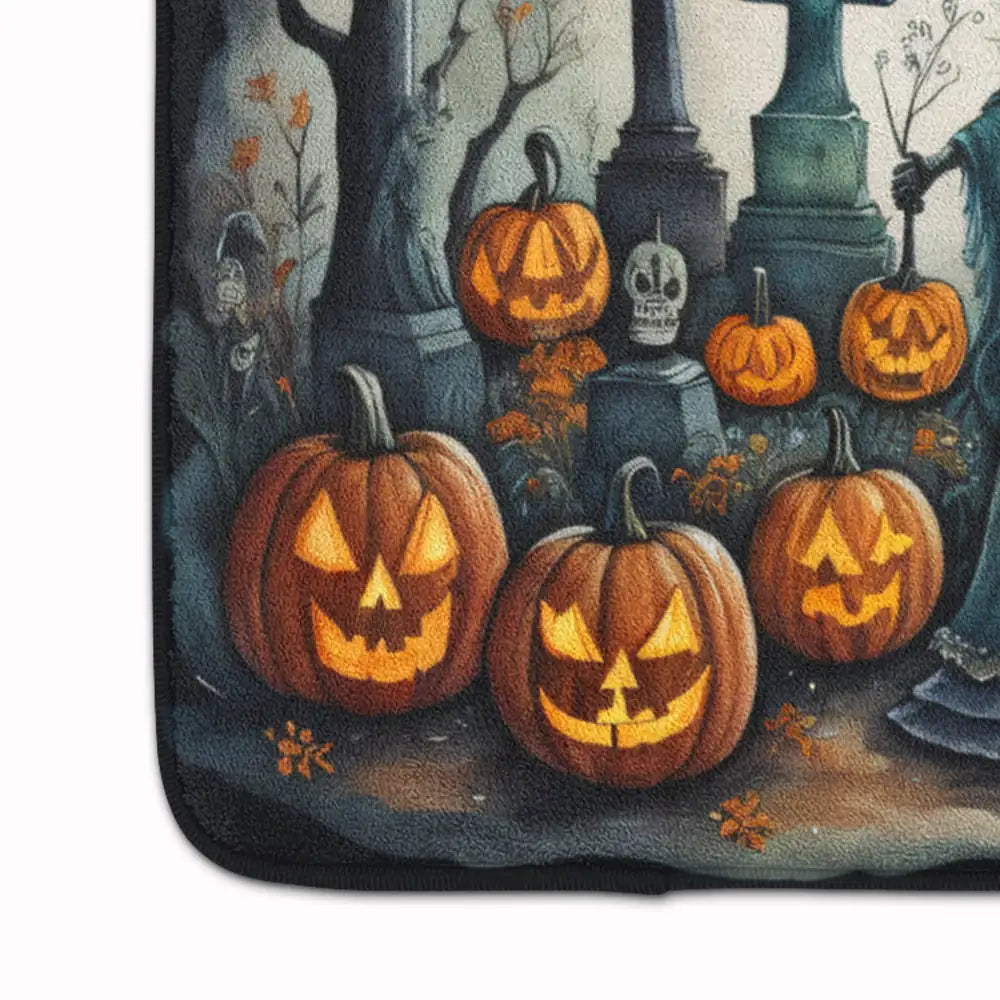 La Catrina Skeleton Spooky Halloween Memory Foam Kitchen Mat WEM Support (www.WEM.support)