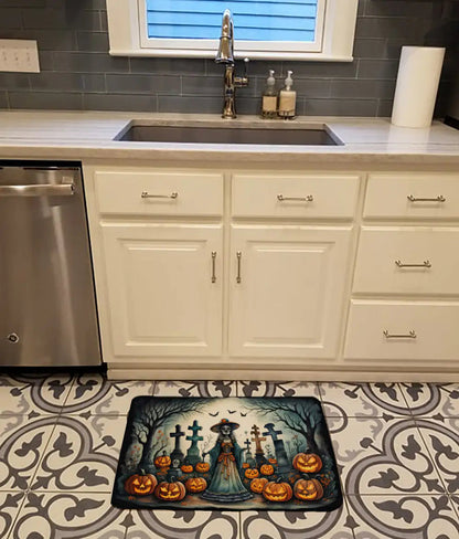 La Catrina Skeleton Spooky Halloween Memory Foam Kitchen Mat WEM Support (www.WEM.support)