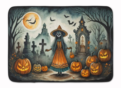 La Llorona Skeleton Spooky Halloween Memory Foam Kitchen Mat WEM Support (www.WEM.support)