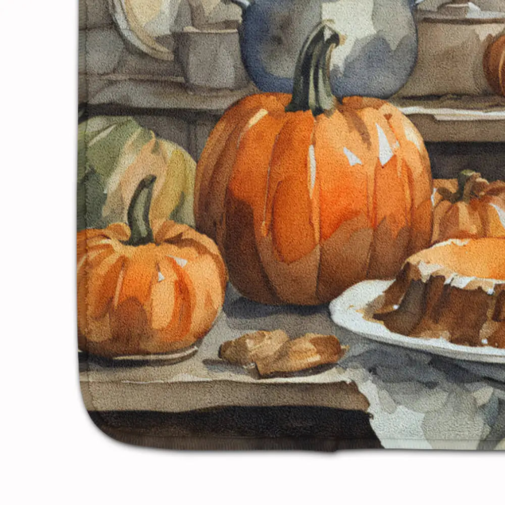 Lakeland Terrier Fall Kitchen Pumpkins Memory Foam Kitchen Mat WEM Support (www.WEM.support)