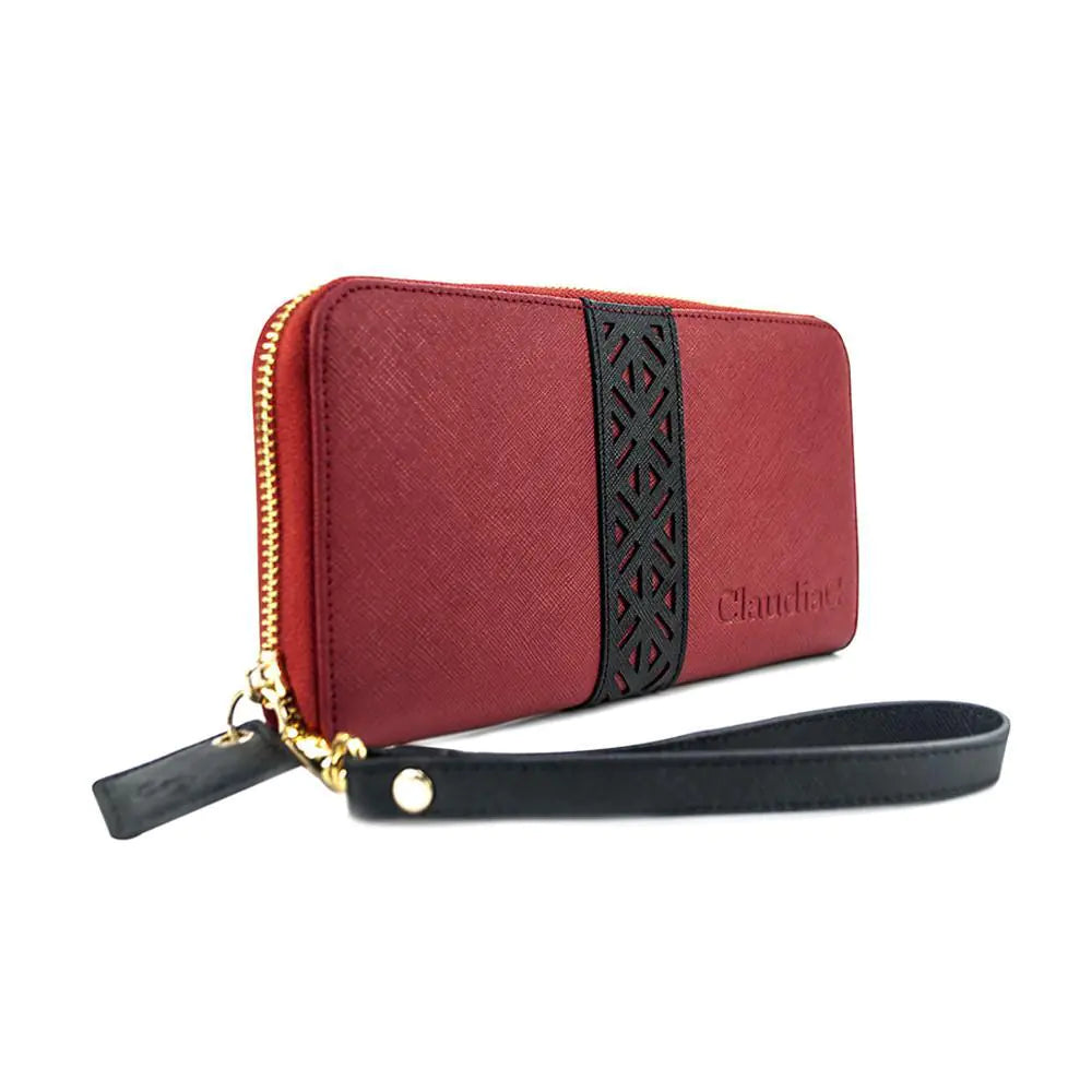 Layla Leather Wallet- Cab/Midnight Black WEM Support (www.WEM.support)