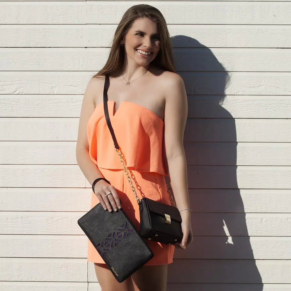 Leather PractiPouch Large- Midnight Black WEM Support (www.WEM.support)