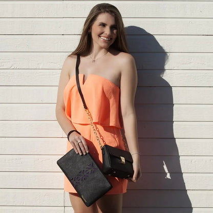 Leather PractiPouch Large- Midnight Black WEM Support (www.WEM.support)