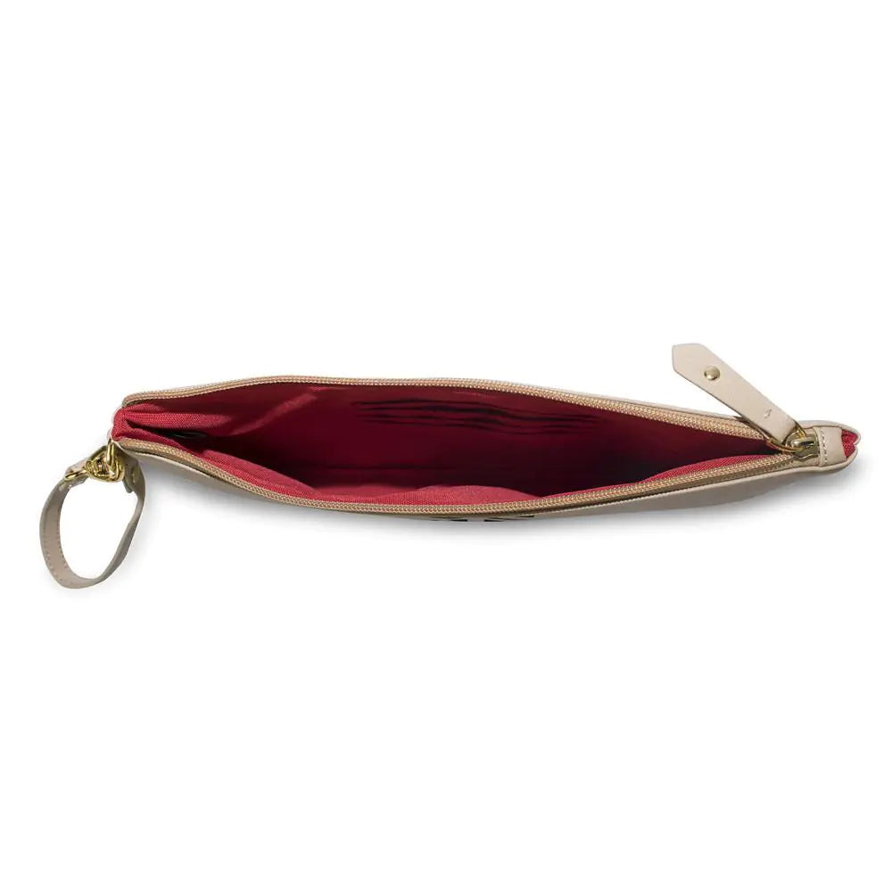 Leather PractiPouch Large- Tan/Red WEM Support (www.WEM.support)