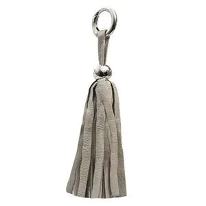 Leather Tassel - Silver/Tan WEM Support (www.WEM.support)