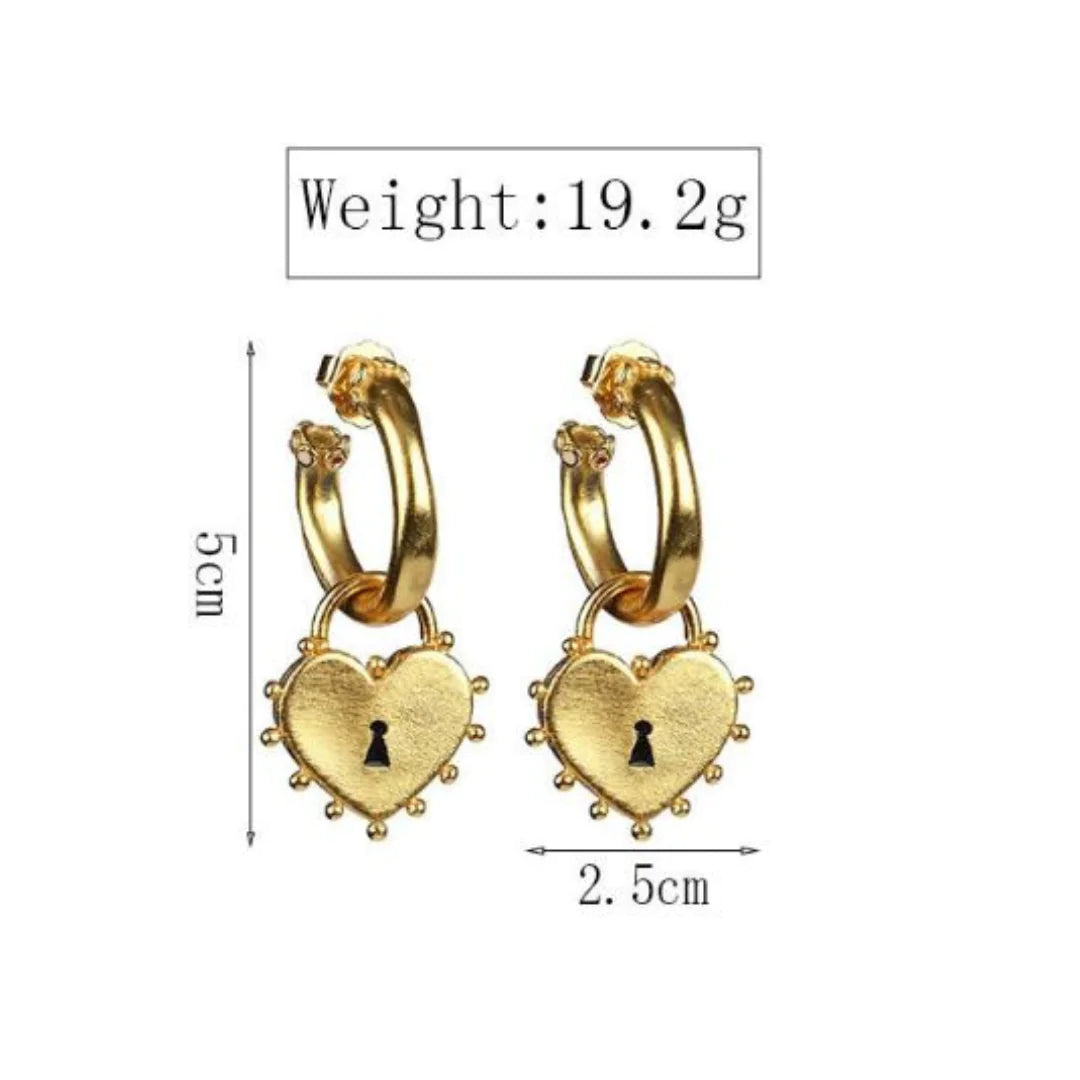 Locked Heart Earrings WEM Support (www.WEM.support)