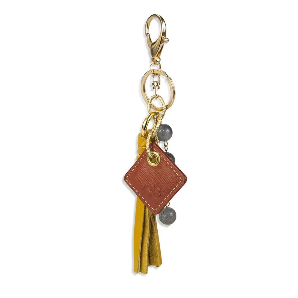 Lucca Leather Bag Charm- Yellow WEM Support (www.WEM.support)
