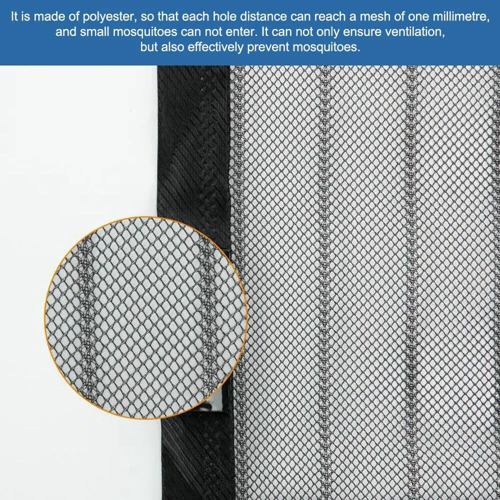 Magnetic Screen Door Mesh Curtain Durable Heavy Duty Mosquito Net Bug Hands Free WEM Support (www.WEM.support)