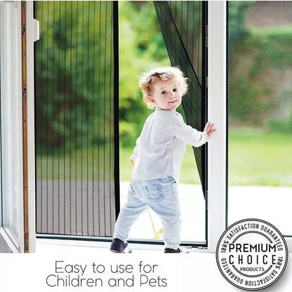 Magnetic Screen Door Mesh Curtain Durable Heavy Duty Mosquito Net Bug Hands Free WEM Support (www.WEM.support)