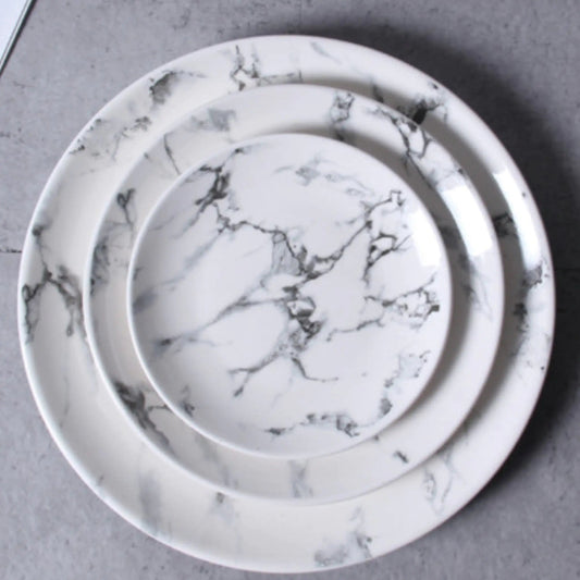 Marble Round Plate 8" WEM Support (www.WEM.support)