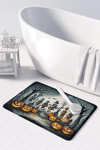 Mariachi Skeleton Band Spooky Halloween Memory Foam Kitchen Mat WEM Support (www.WEM.support)